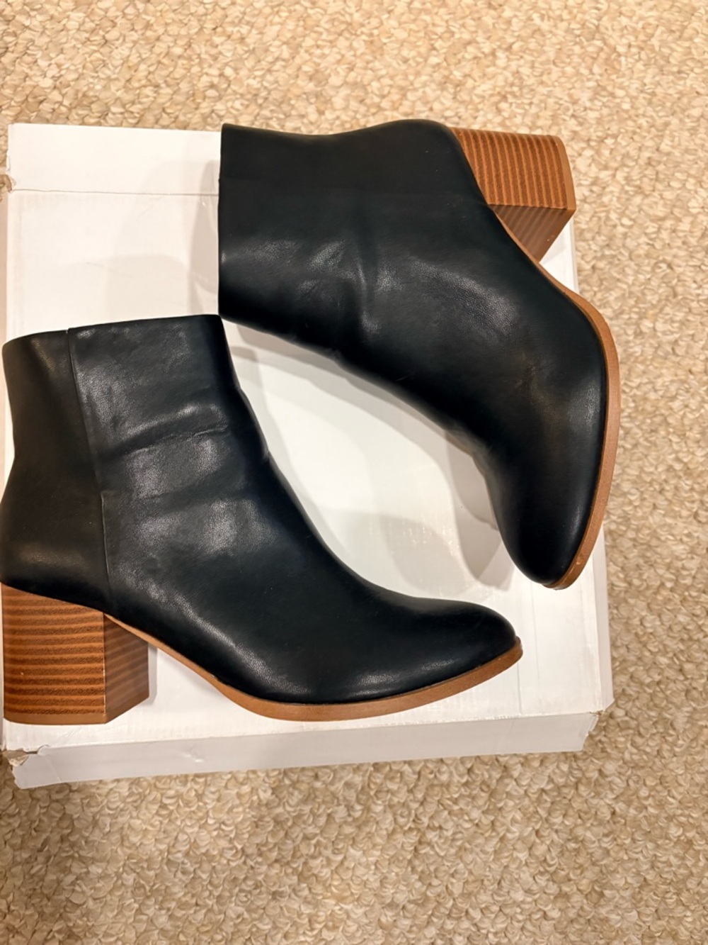 J Crew black leather boot size 8. 1/2